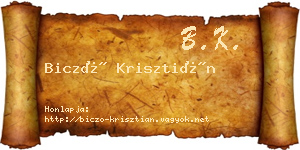 Biczó Krisztián névjegykártya